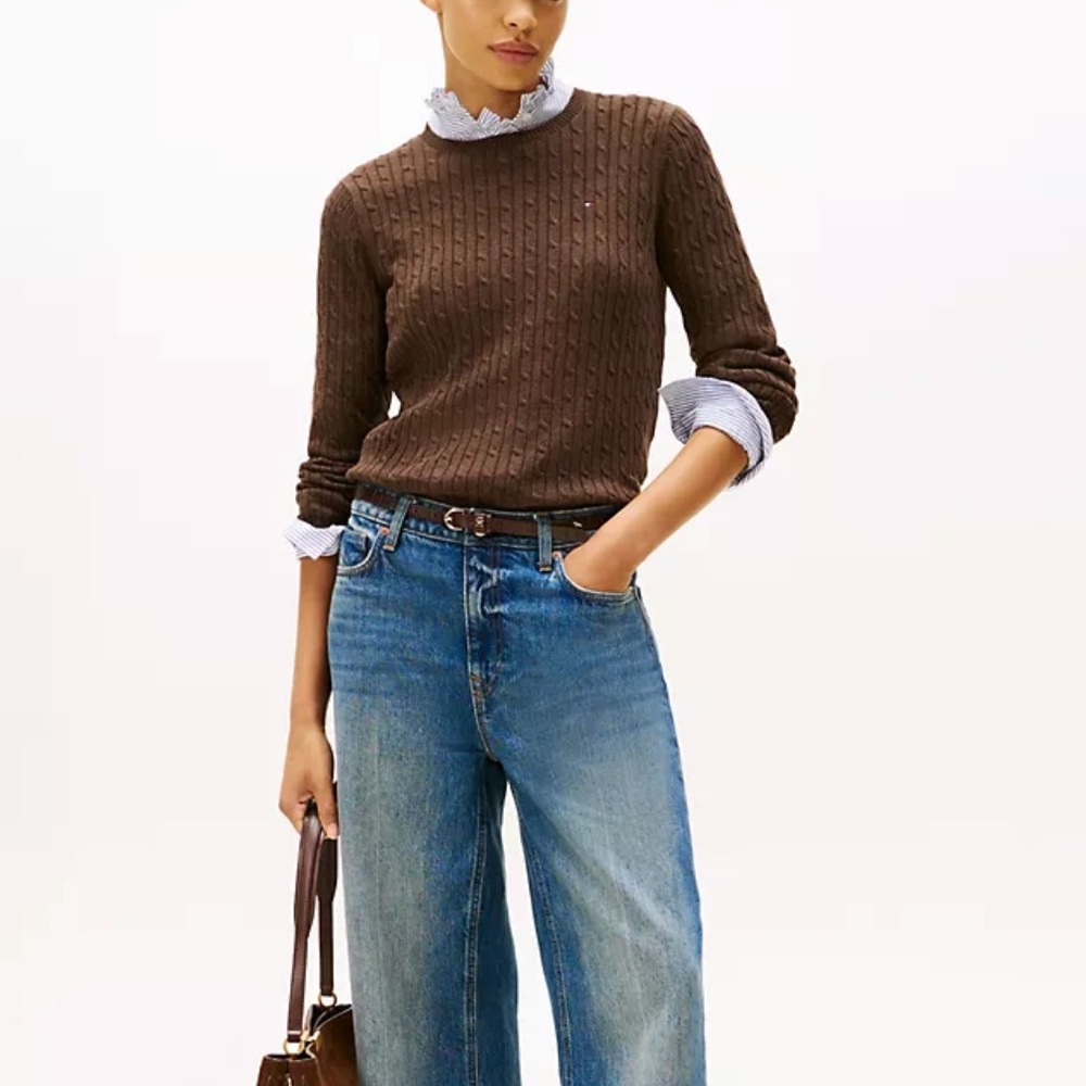 Tommy Hilfiger Chocolate Cable Knit Sweater